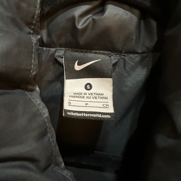 VTG Nike Puffer 550 Down Winter Jacket Coat Two Tone Black Blue Size S - Picture 4 of 9